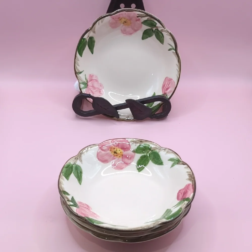 Vintage (4) Four Franciscan Desert Rose Earthenware Berry Side Dish Bowls 5.25